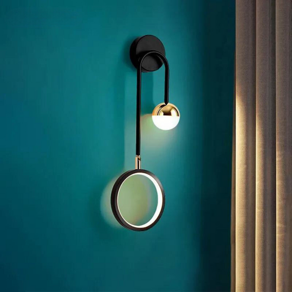 Applique Murale Moderne Design Led Métal Noir Doré - Milora