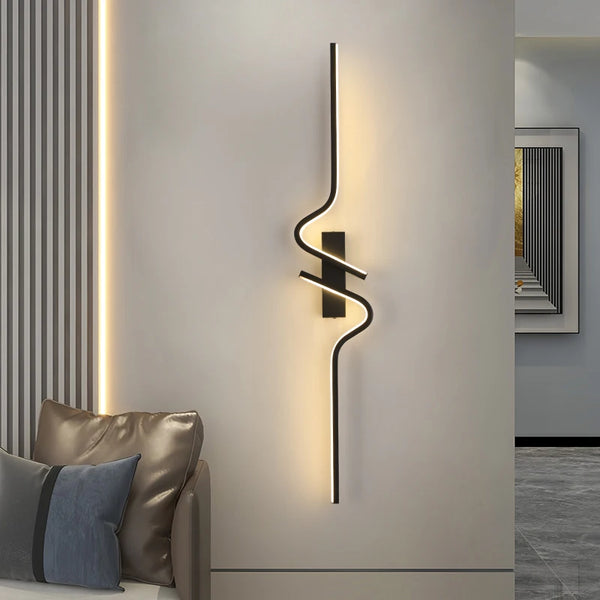 Applique Murale Design Moderne Minimaliste Led Métal Noir - Grömin