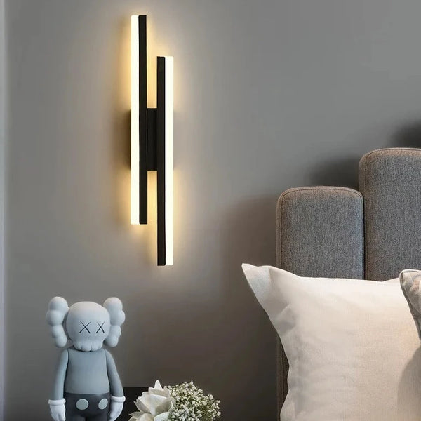 Applique Murale Moderne Design Minimaliste Led Métal Noir Doré - Elyset