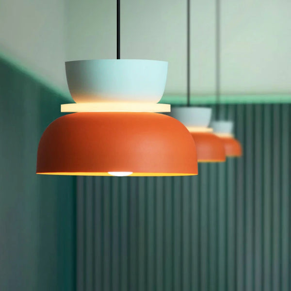 Suspension Scandinave Moderne Orange Bleu Coloré Métal - Mokön